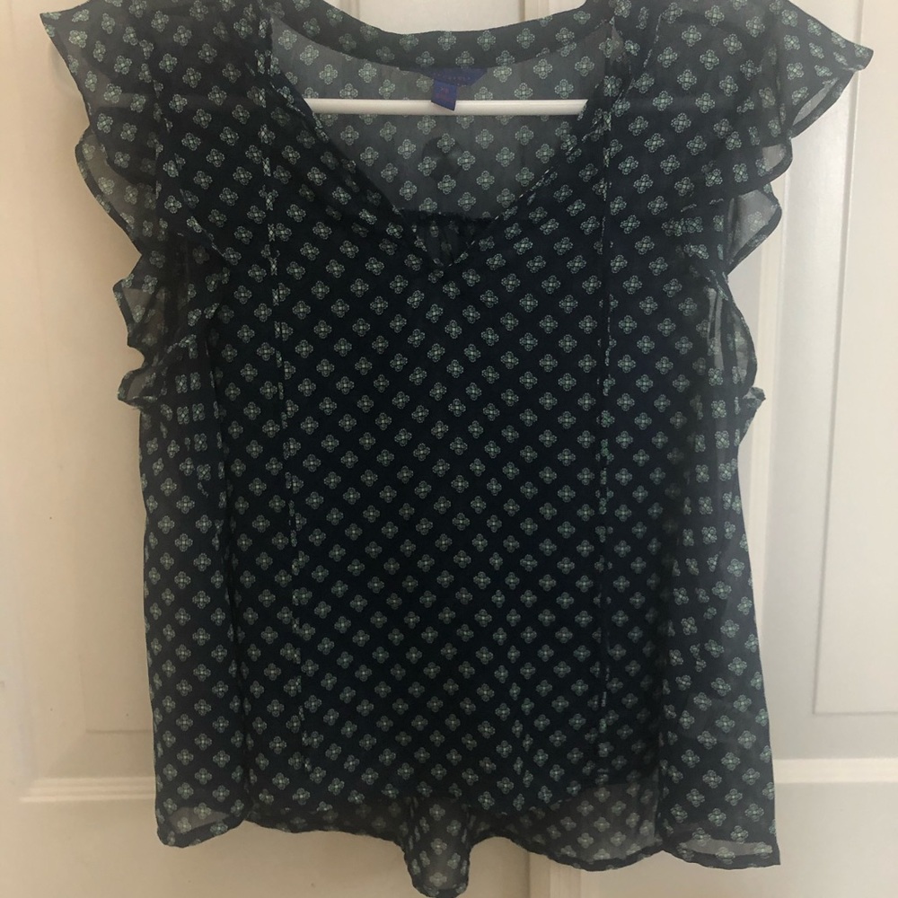 Aeropostale navy blue print blouse